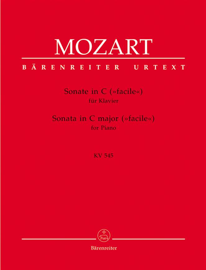 Mozart Sonata in C major for Piano KV545 Barenreiter Urtext BA5763 K545