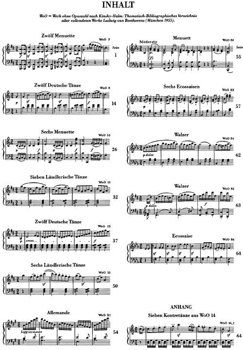Beethoven Dances for Piano Urtext Tanze Fur Klavier HN449