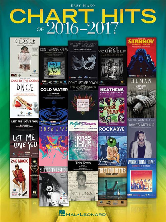 Chart Hits of 2016-2017, Easy Piano, Songbook, 9781495092930
