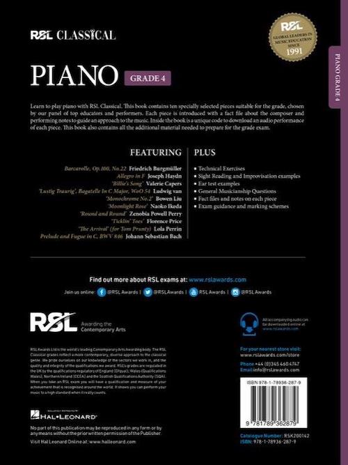 RSL Classical Piano Grade 4 (2021) Rockschool RSK200142
