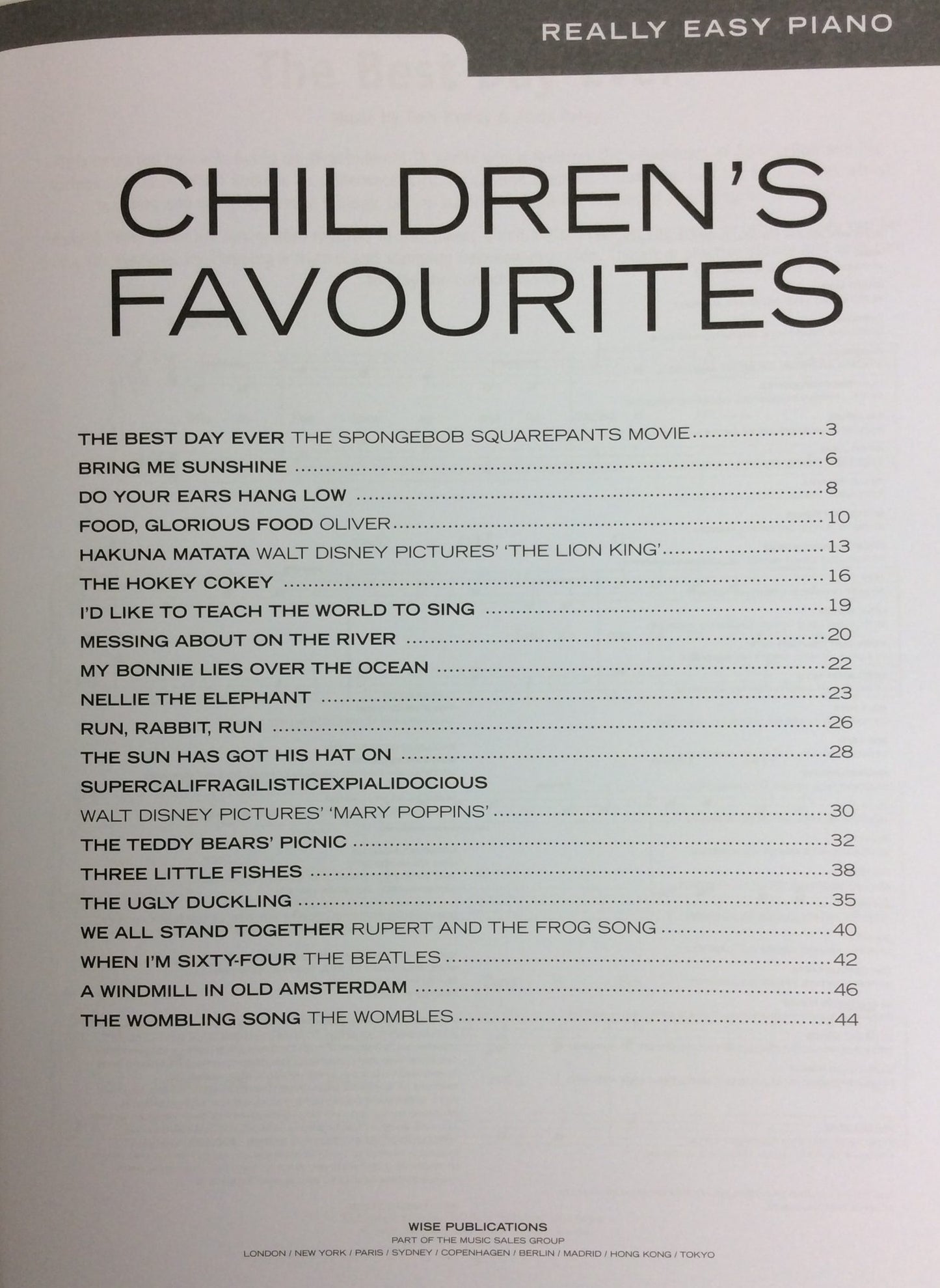 Really Easy Piano Children's Favourites 20 Popular Hits