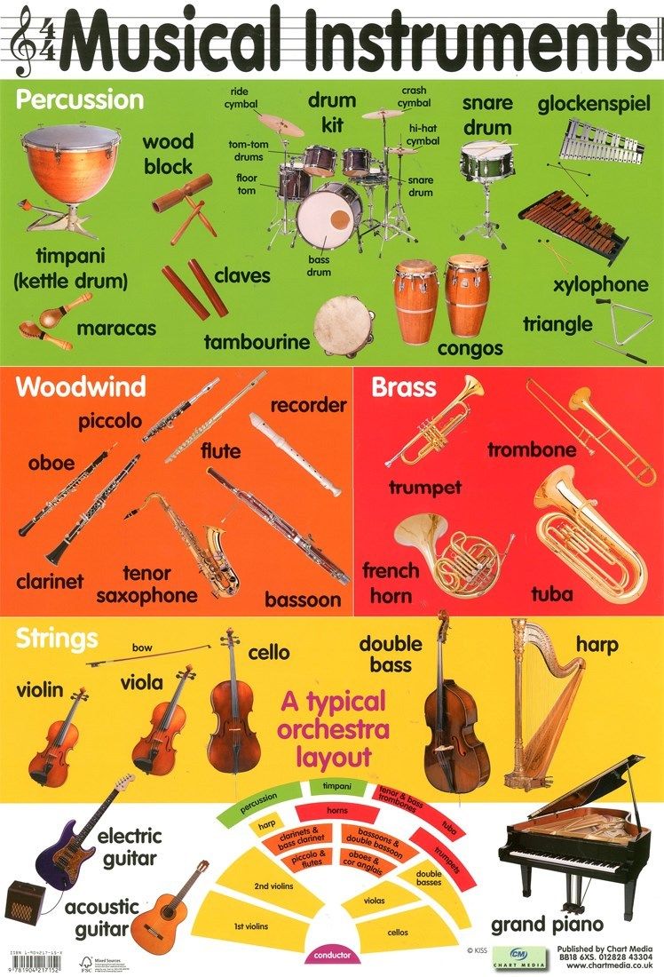 Musical Instruments Poster A2 size Full Colour