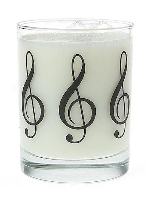 Clear Glass Tumbler Treble Clef Music Gift G02201
