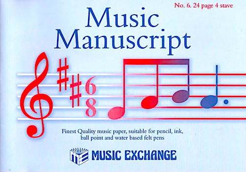 Music Manuscript Music Exchange No. 6. 24 page 4 stave book 5025966000067
